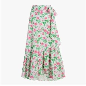 Hill House Floral Midi Skirt - Pink and Green